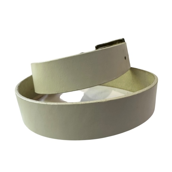 Genuine CIPRIANI White Leather Belt Unisex Medium 30 display picture 3